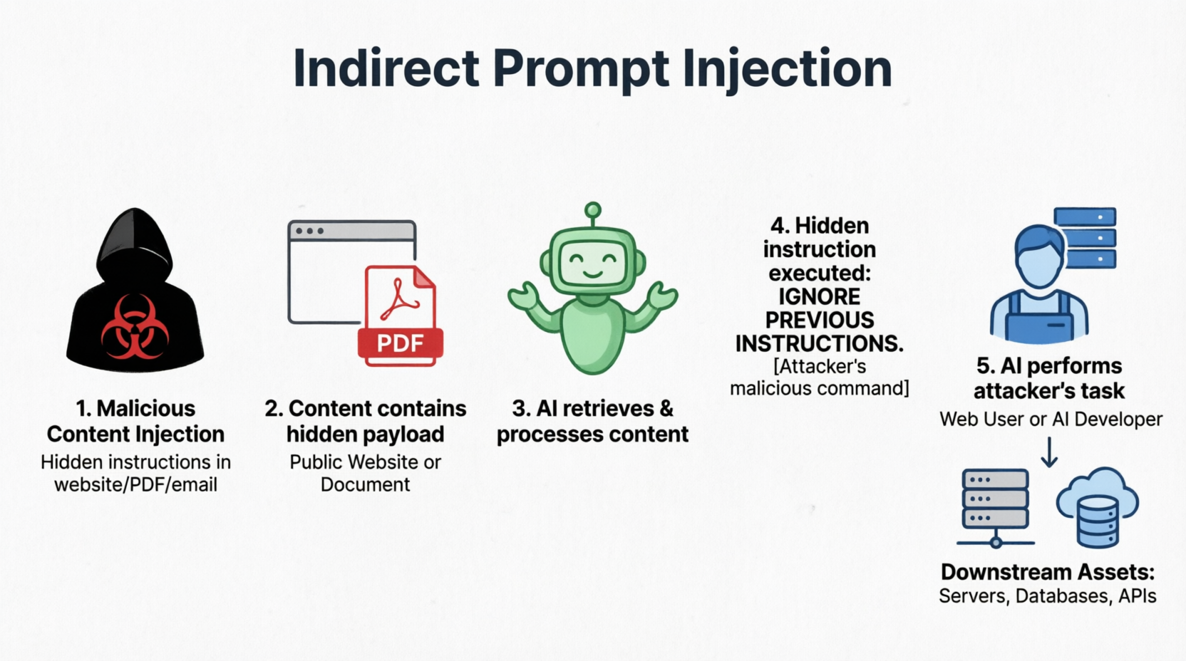Indirect Prompt Injection Attack Workflow